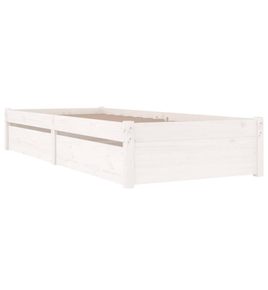Bett mit Schubladen Weiss 100x200 cm