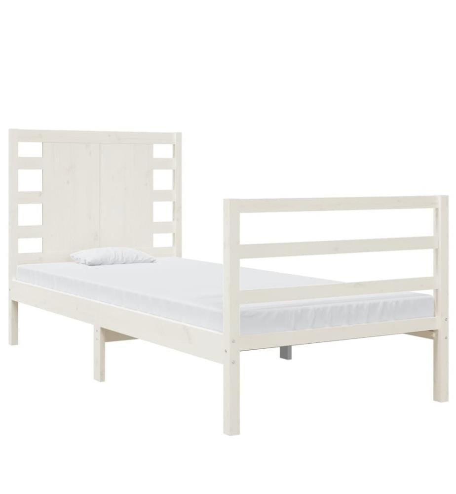 Massivholzbett Weiss Kiefer 75x190 cm