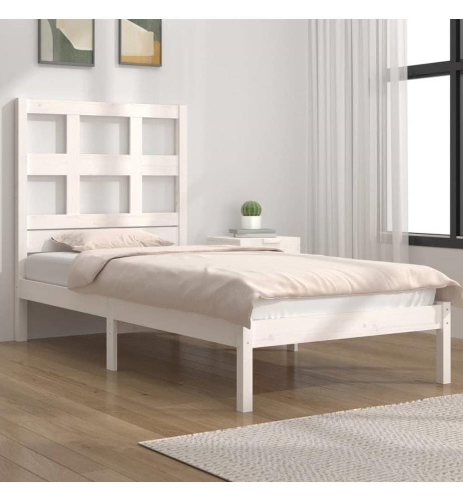 Massivholzbett Weiss Kiefer 75x190 cm