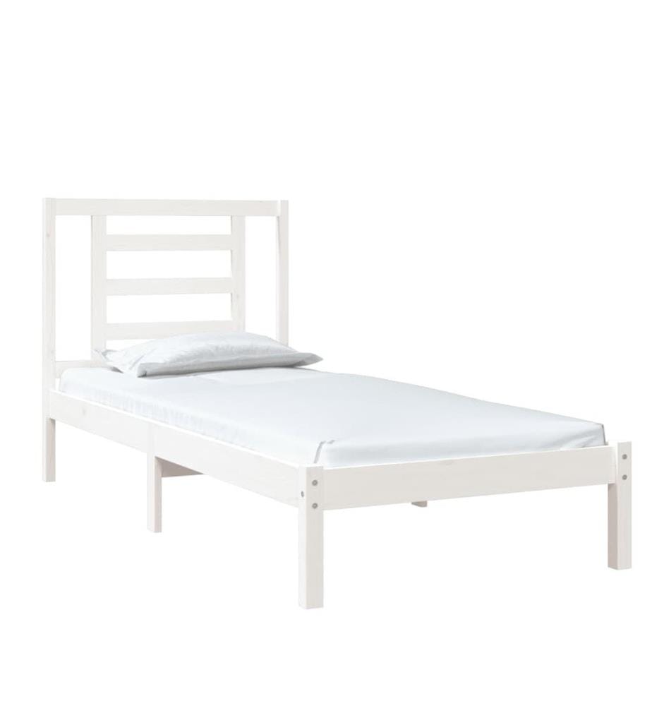 Massivholzbett Weiss 75x190 cm