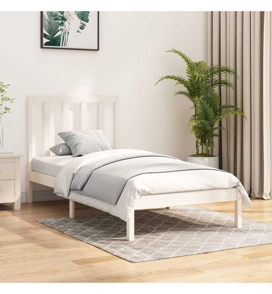 Massivholzbett Weiss Kiefer 75x190 cm