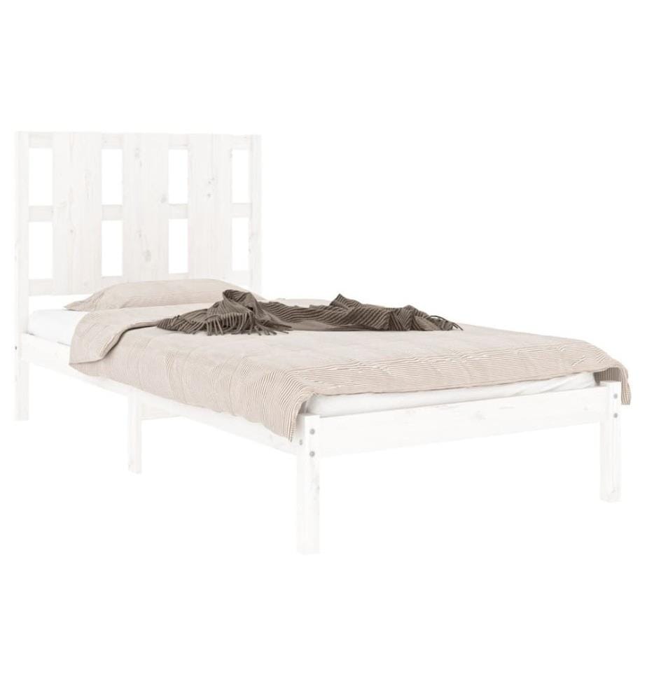 Massivholzbett Weiss 75x190 cm