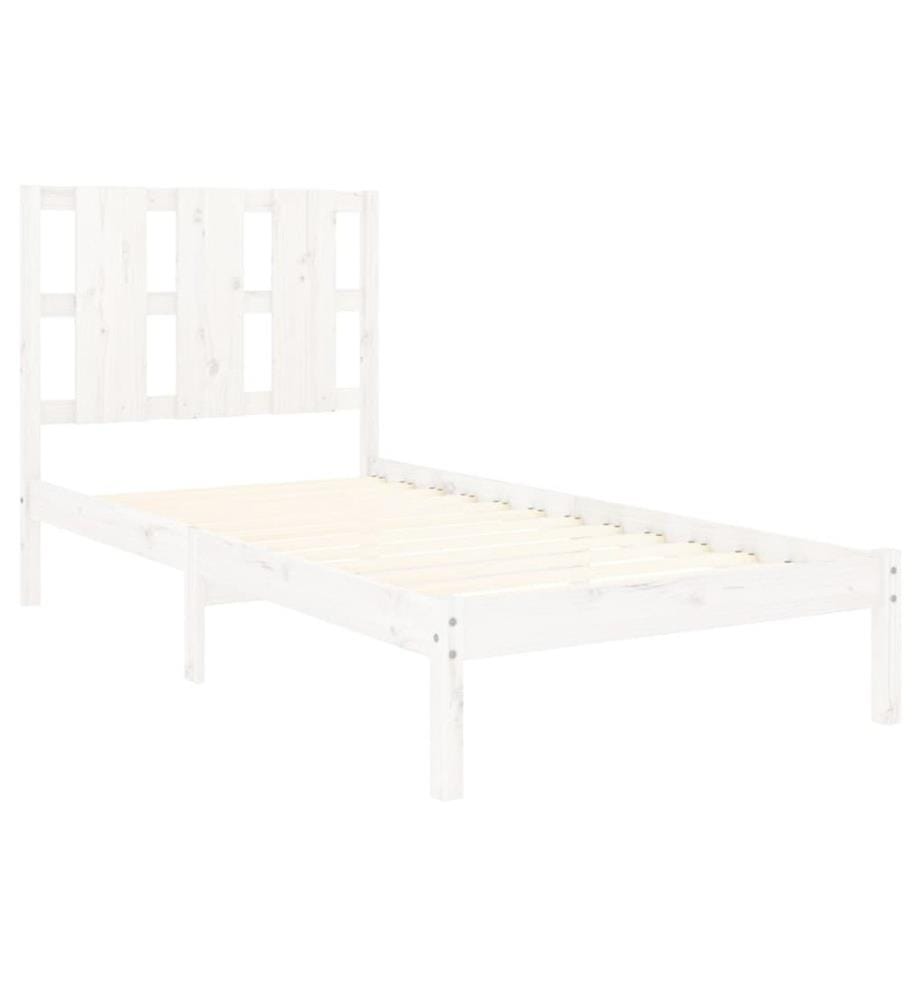 Massivholzbett Weiss 75x190 cm