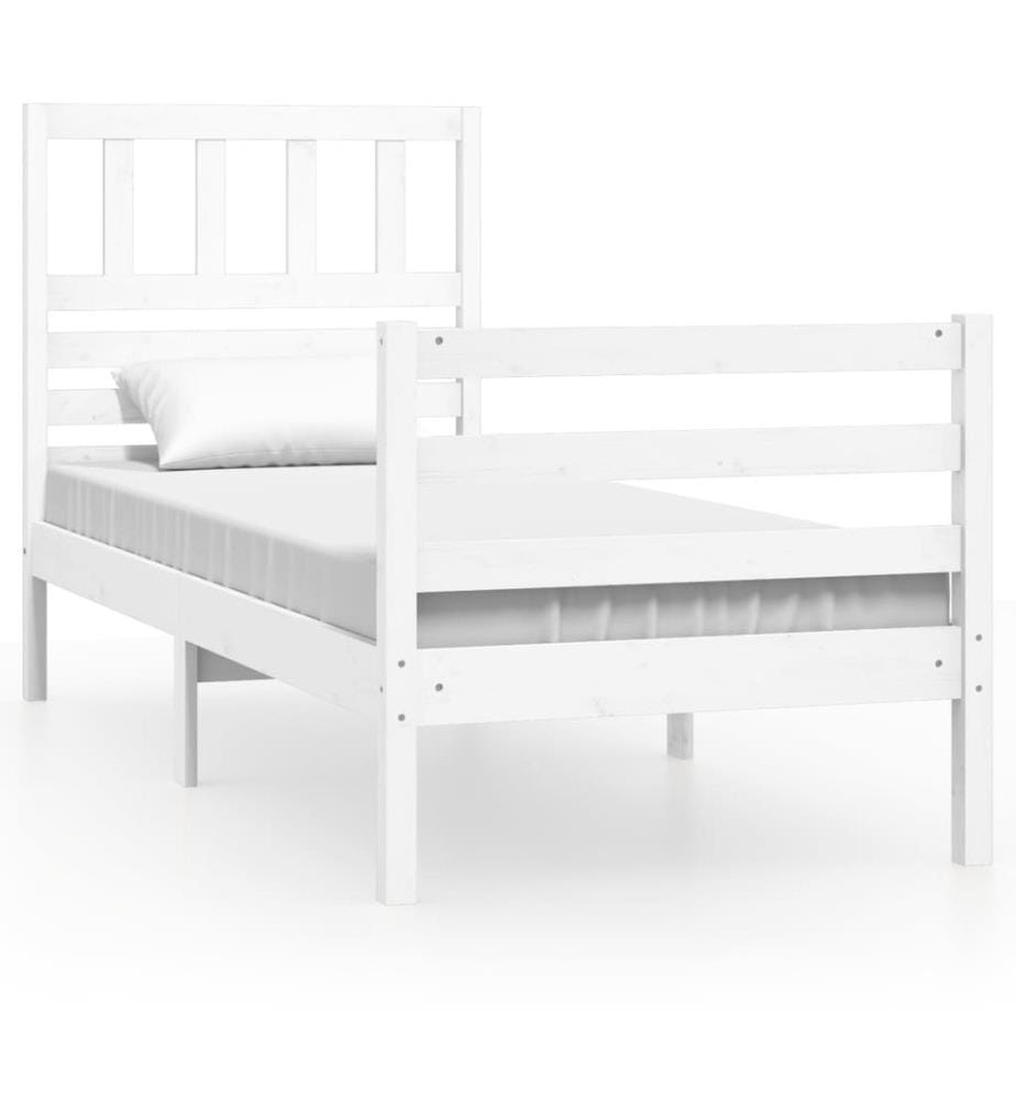 Massivholzbett Weiss 75x190 cm