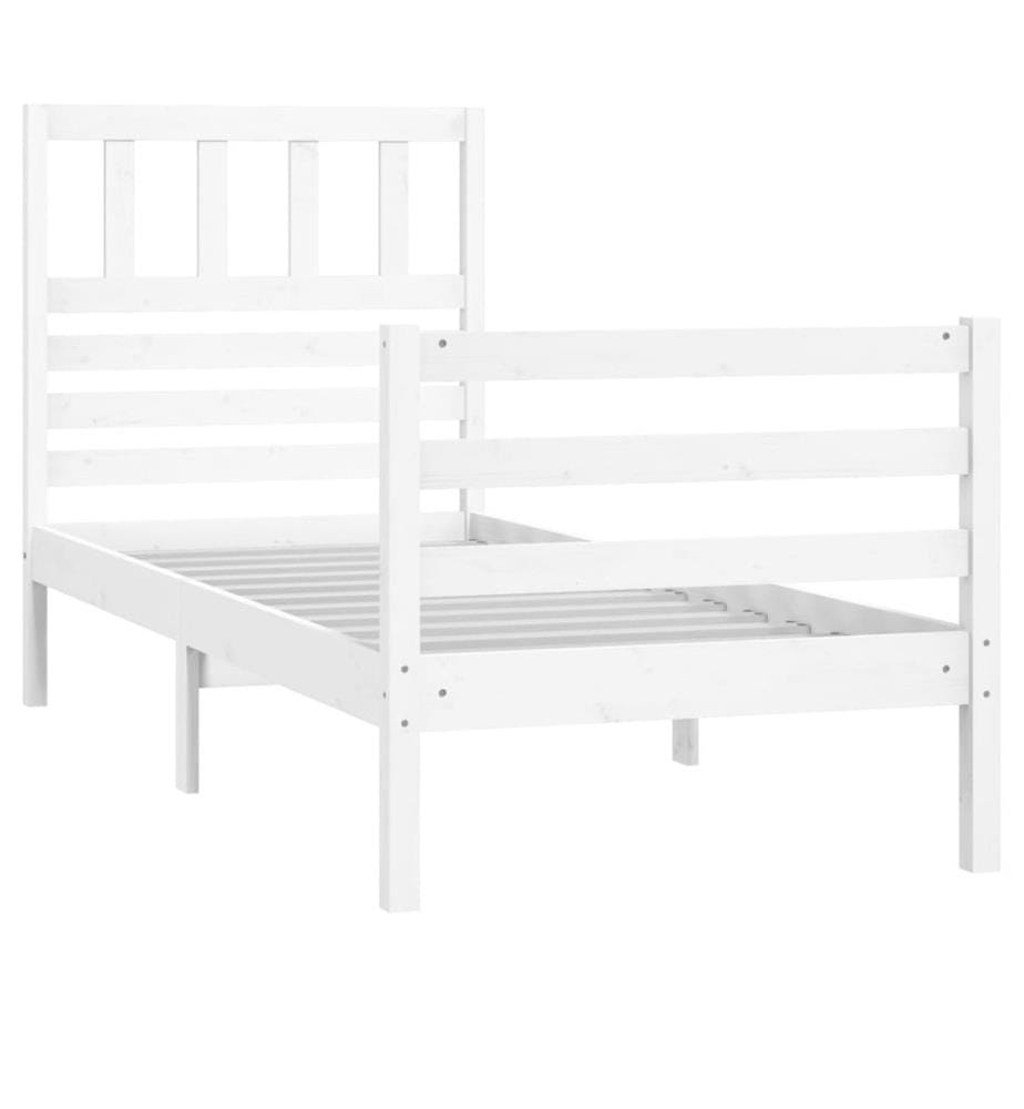 Massivholzbett Weiss 75x190 cm