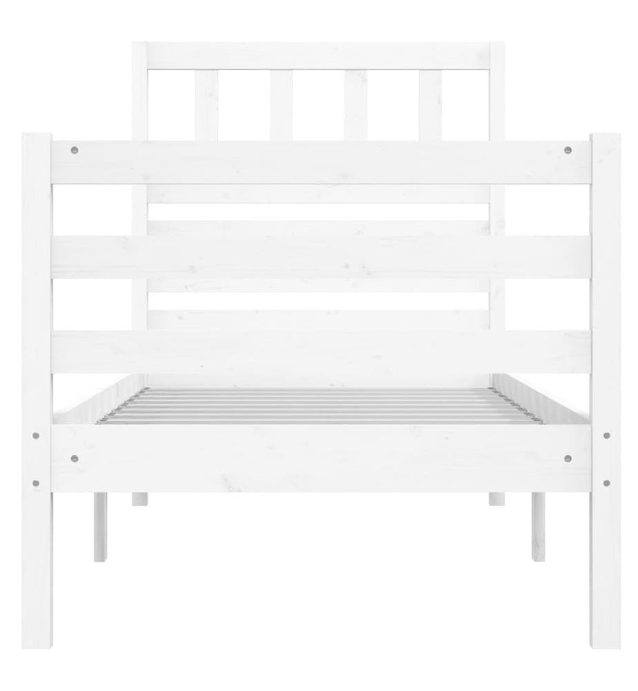 Massivholzbett Weiss 75x190 cm