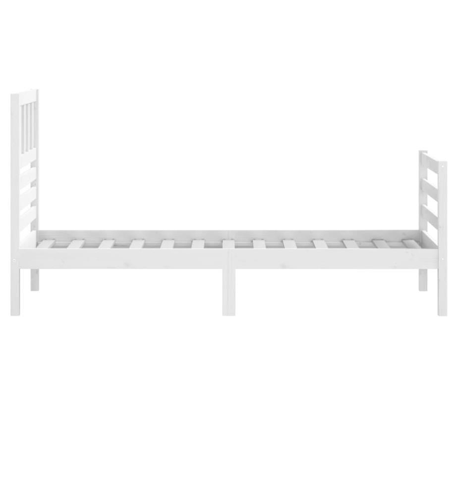 Massivholzbett Weiss 75x190 cm