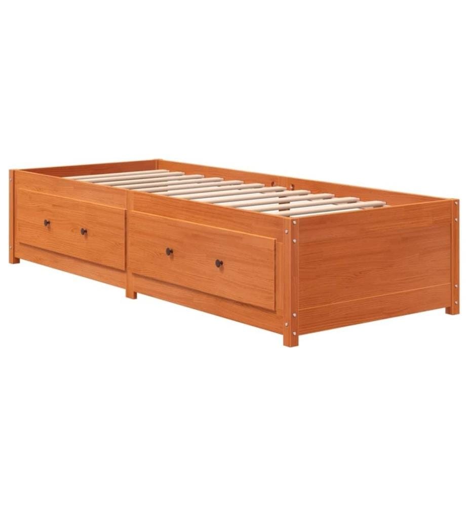 Tagesbett Wachsbraun 90x200 cm Massivholz Kiefer