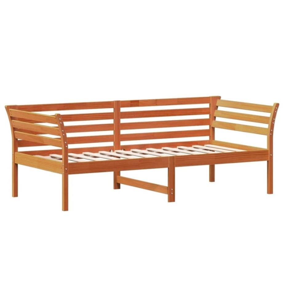 Tagesbett Wachsbraun 75x190 cm Massivholz Kiefer