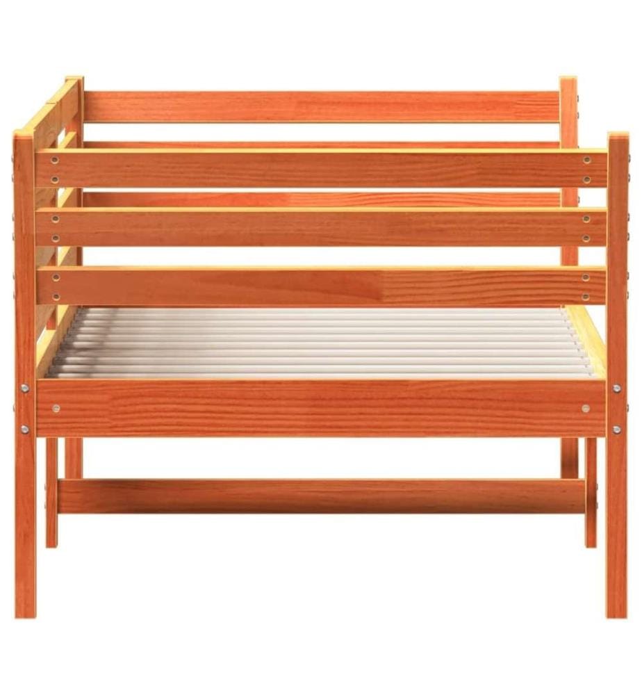 Tagesbett Wachsbraun 100x200 cm Massivholz Kiefer