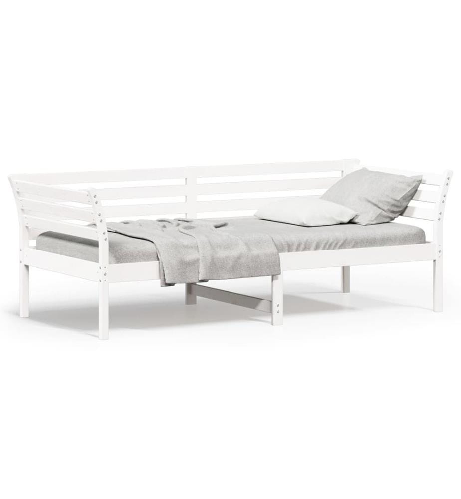 Tagesbett Weiss 90x200 cm Massivholz Kiefer