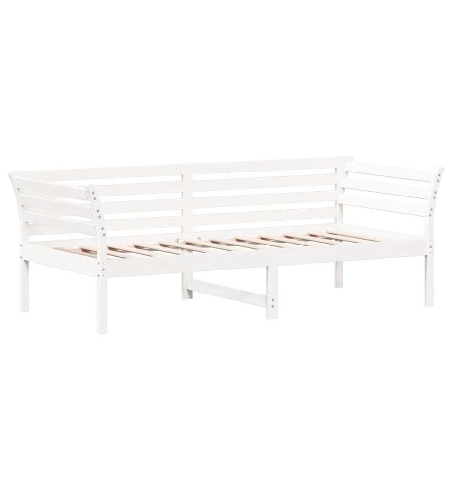 Tagesbett Weiss 90x200 cm Massivholz Kiefer