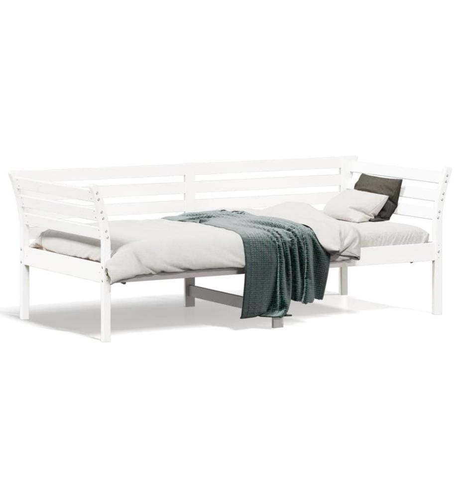 Tagesbett Weiss 90x190 cm Massivholz Kiefer