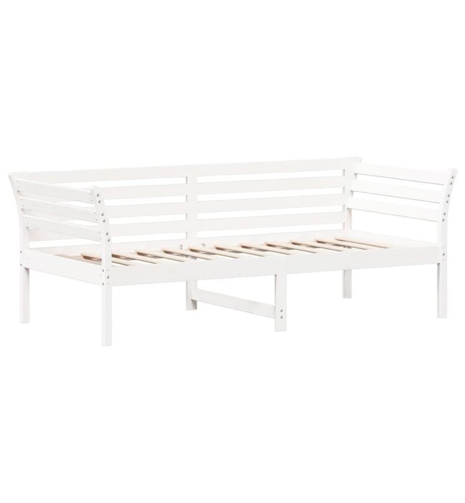 Tagesbett Weiss 90x190 cm Massivholz Kiefer