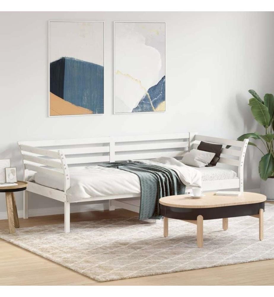 Tagesbett Weiss 90x190 cm Massivholz Kiefer