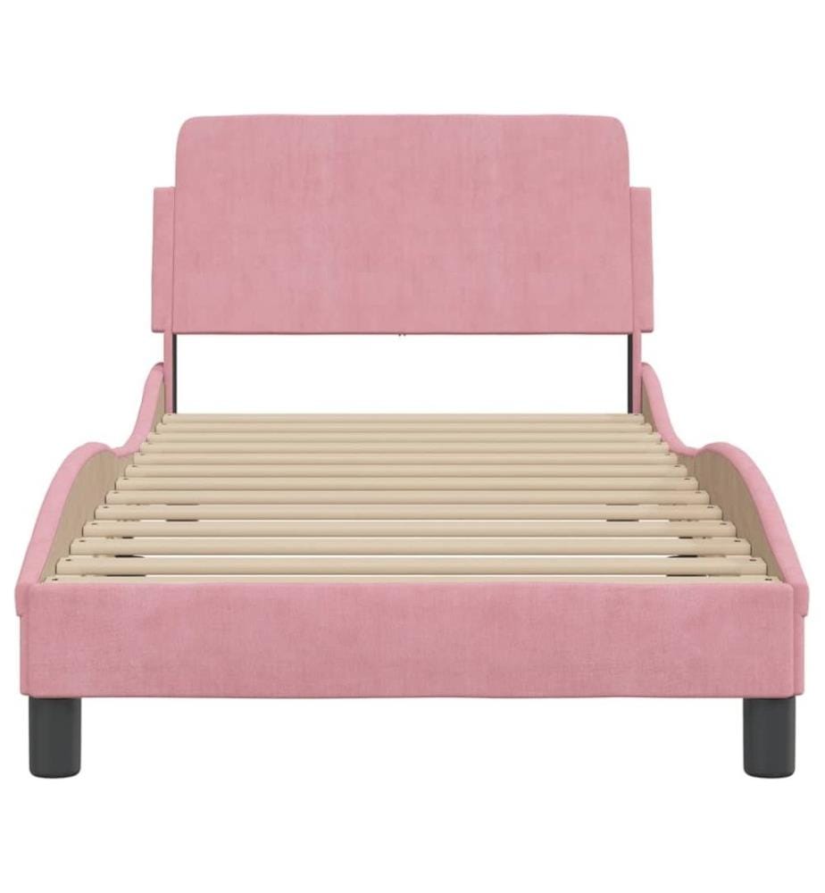 Bettgestell mit Kopfteil Rosa 80x200 cm Samt