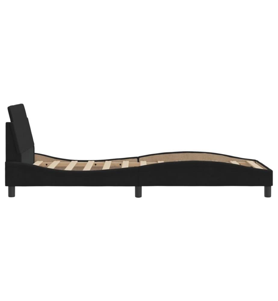 Bettgestell mit Kopfteil Schwarz 90x200 cm Samt