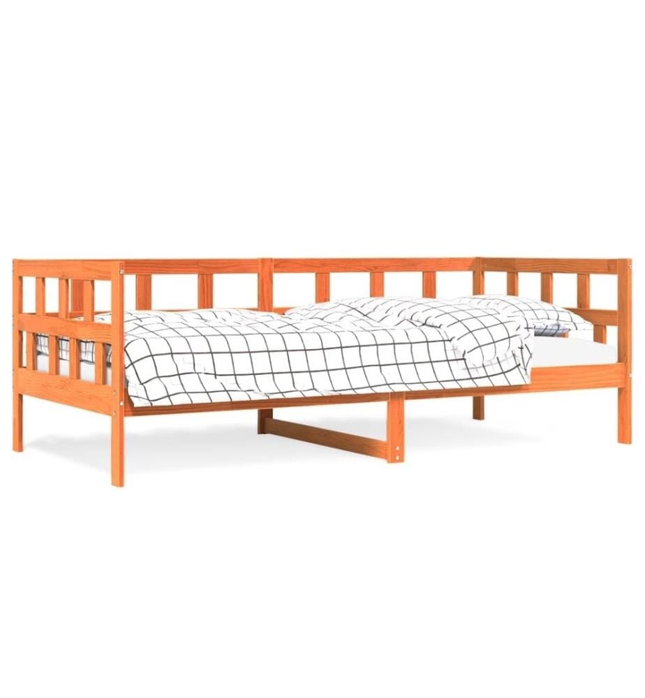 Tagesbett Wachsbraun 90x200 cm Massivholz Kiefer