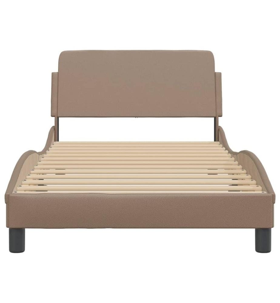 Bettgestell mit Kopfteil Cappuccino-Braun 100x200 cm Kunstleder
