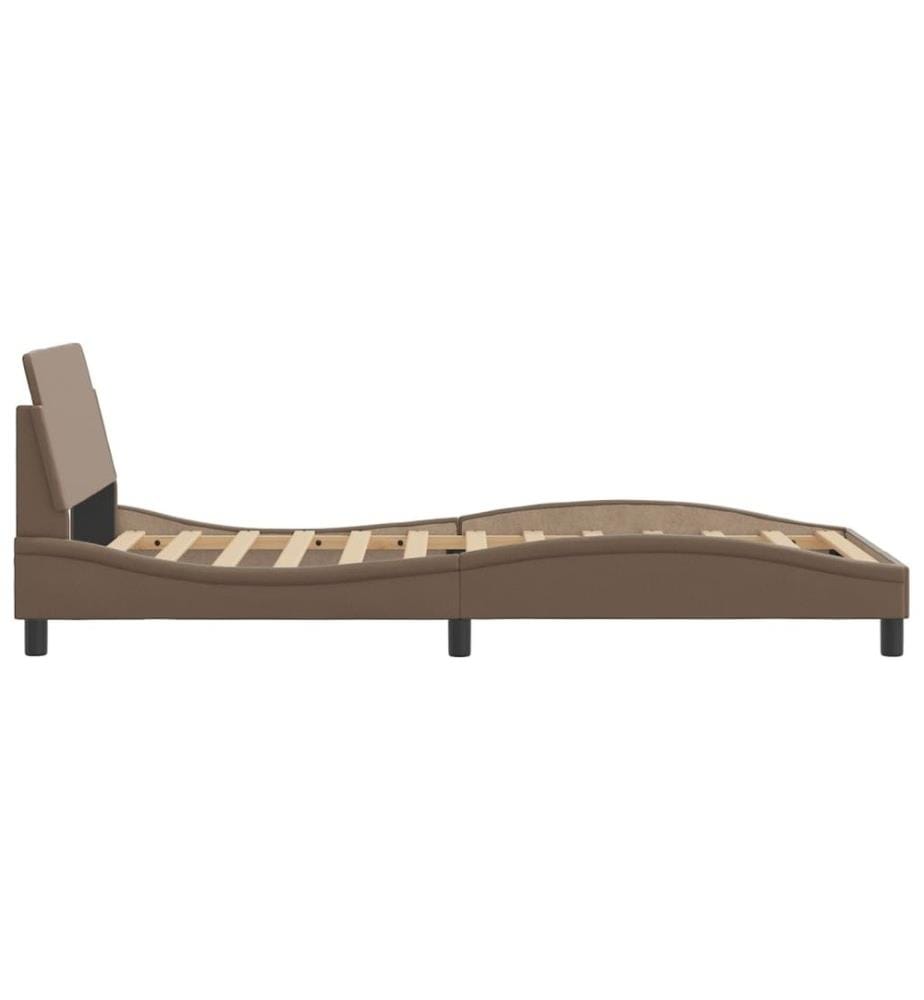 Bettgestell mit Kopfteil Cappuccino-Braun 100x200 cm Kunstleder