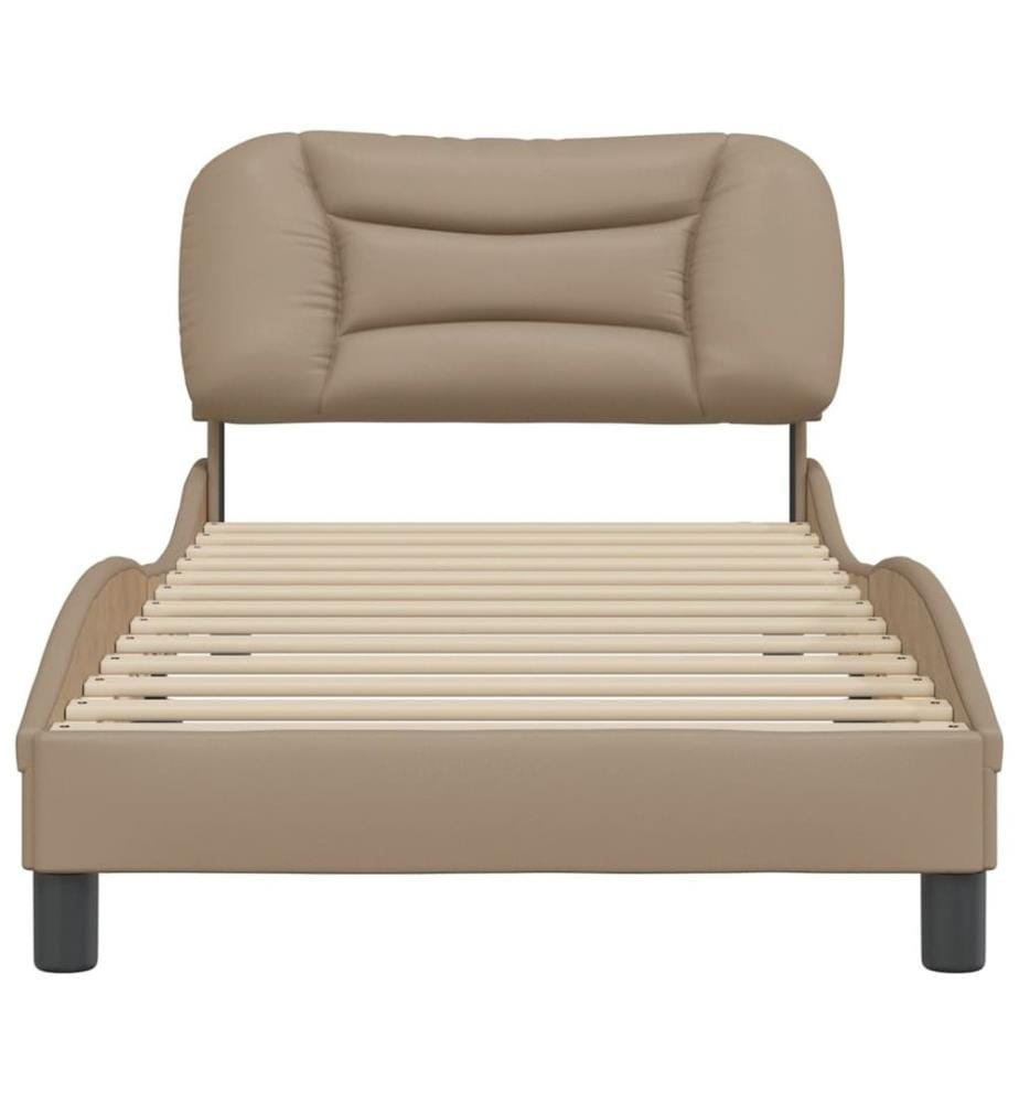 Bettgestell mit Kopfteil Cappuccino-Braun 90x200 cm Kunstleder