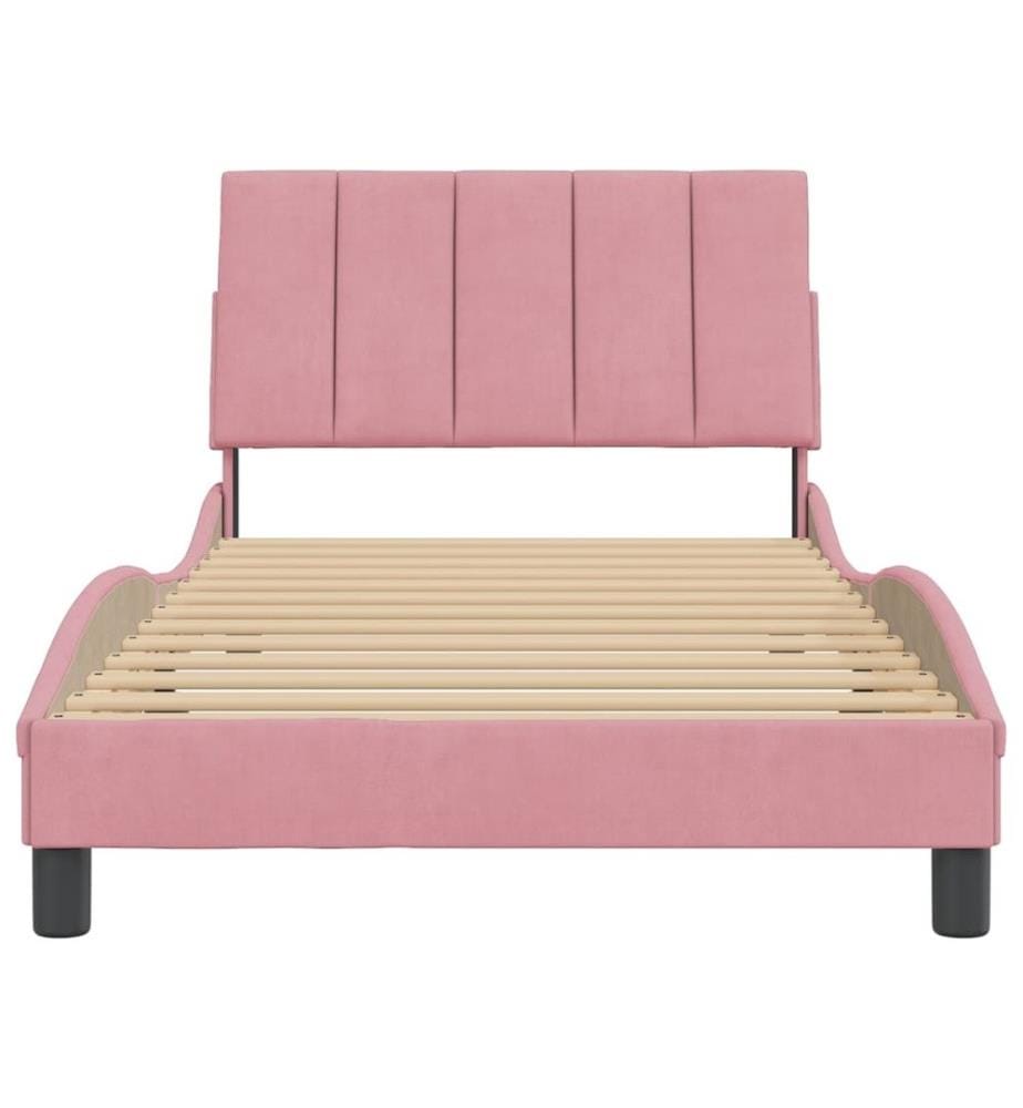 Bettgestell mit Kopfteil Rosa 100x200 cm Samt