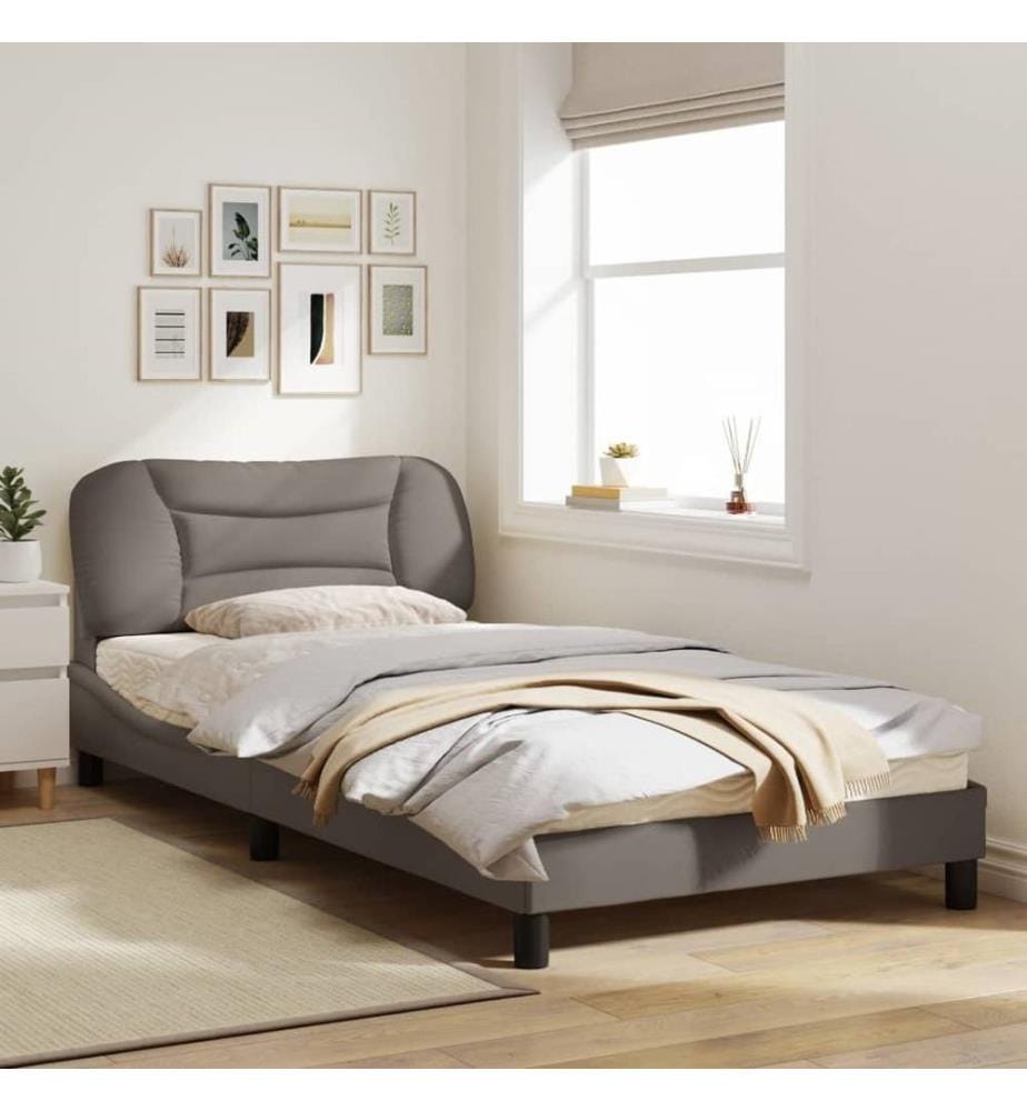 Bettgestell mit LED Taupe 100x200 cm Stoff