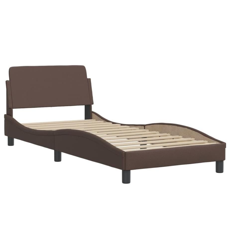Bettgestell mit Kopfteil Braun 80x200 cm Kunstleder