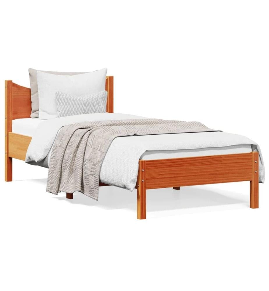Cadre de lit cire marron 90x190 cm bois de pin massif