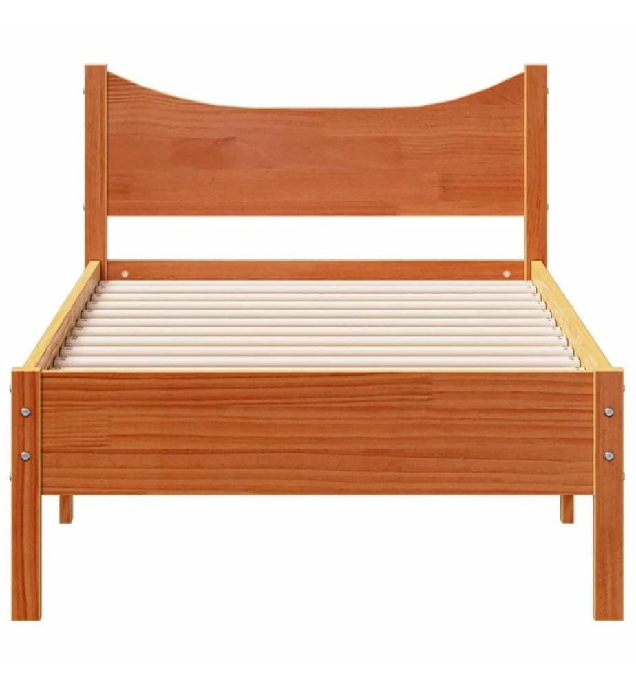 Cadre de lit cire marron 90x190 cm bois de pin massif
