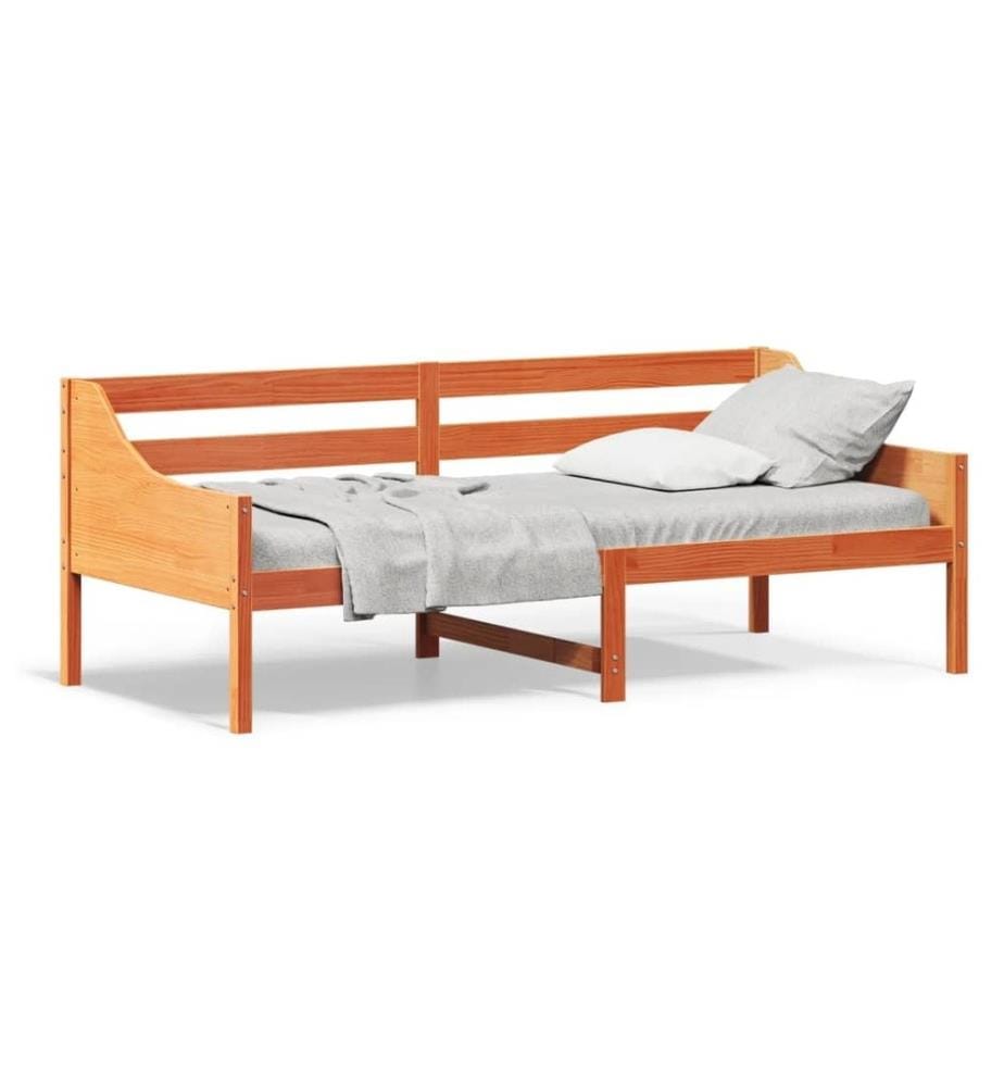 Tagesbett Wachsbraun 90x200 cm Massivholz Kiefer