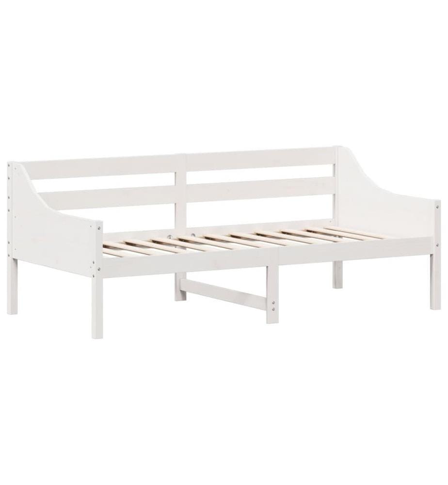 Tagesbett Weiss 75x190 cm Massivholz Kiefer