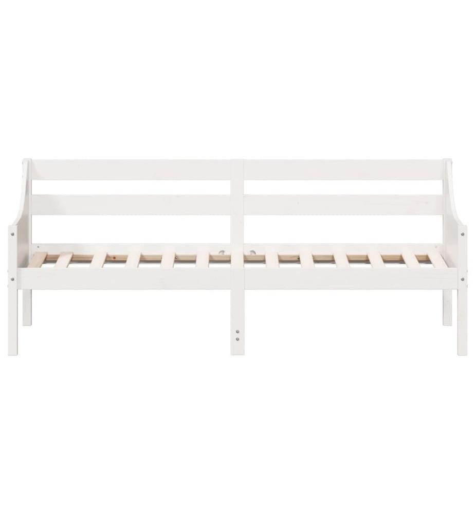 Tagesbett Weiss 75x190 cm Massivholz Kiefer