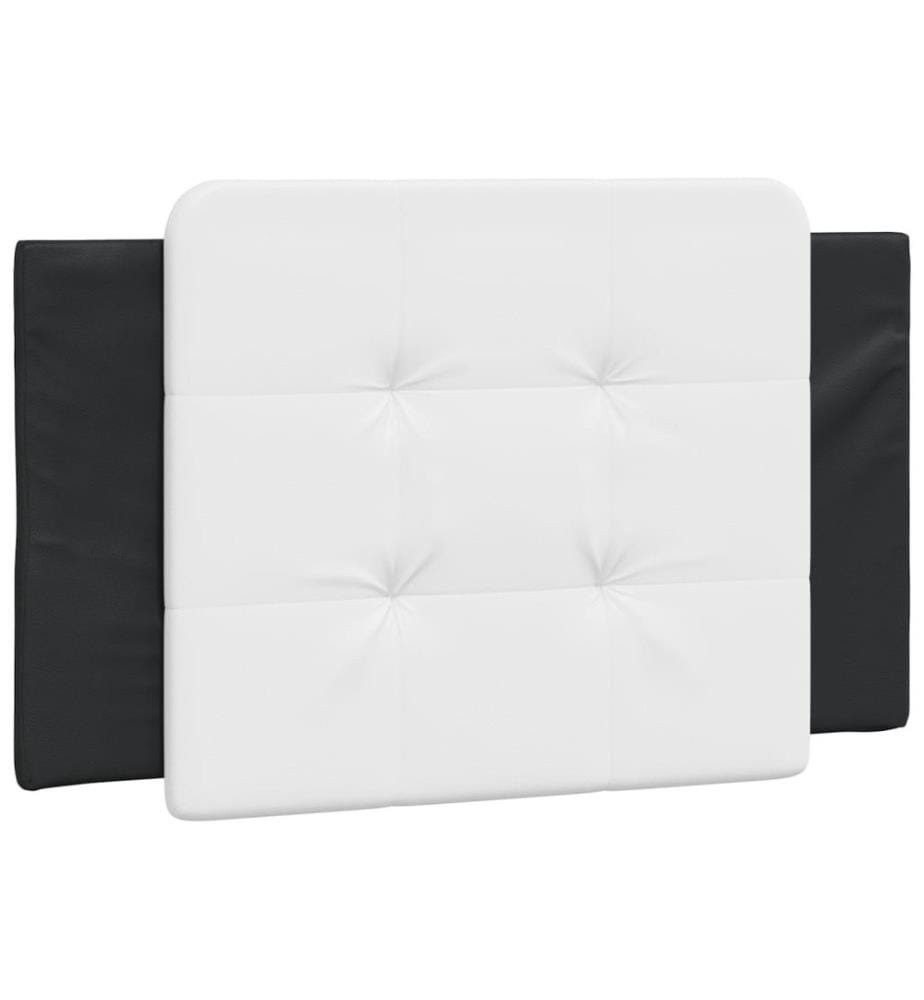 Bett mit Matratze Schwarz und Weiss 100x200 cm Kunstleder