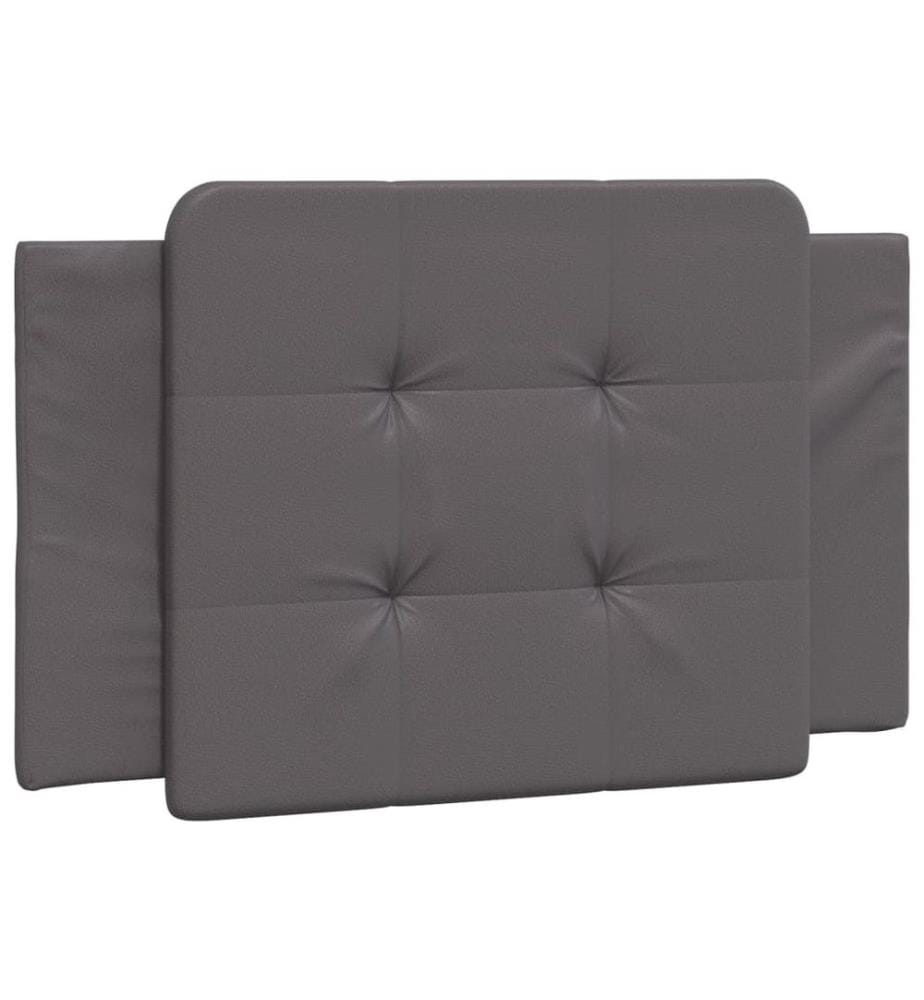 Bett mit Matratze Grau 90x190 cm Kunstleder