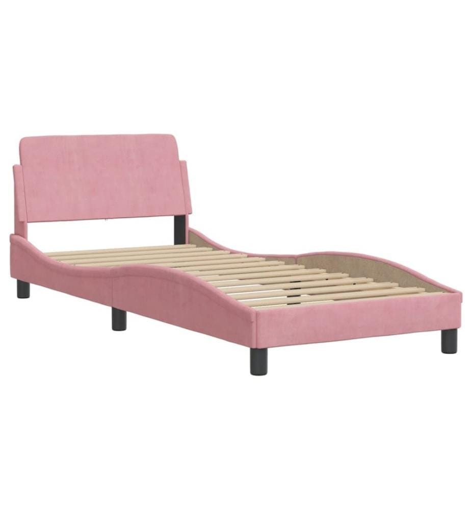 Bettgestell mit Kopfteil Rosa 80x200 cm Samt