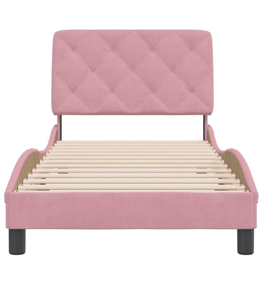 Bettgestell mit Kopfteil Rosa 80x200 cm Samt
