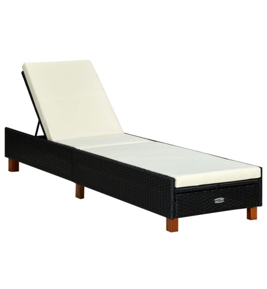 Vidaxl Sonnenliege mit Auflage Poly Rattan Schwa… DeinDeal