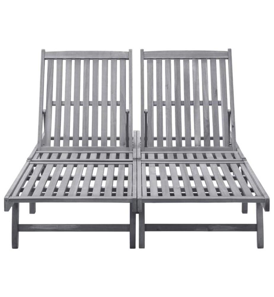 Chaise longue 2 places Bois d'acacia massif VIDA… DeinDeal