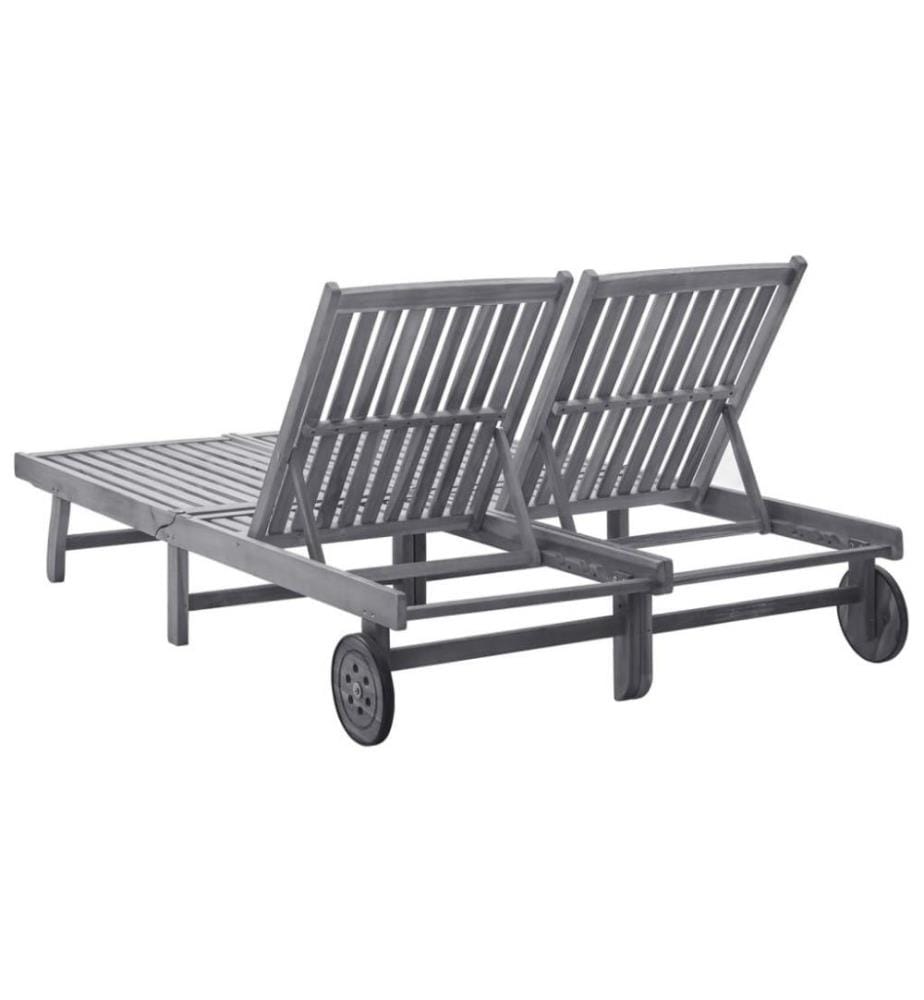 Chaise longue 2 places Bois d'acacia massif VIDA… DeinDeal