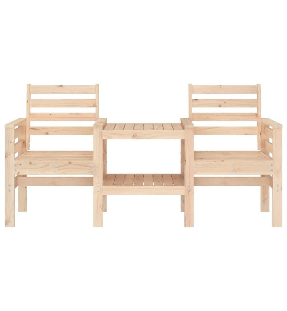 Vidaxl Gartenbank mit Tisch 2-Sitzer Massivholz … | DeinDeal
