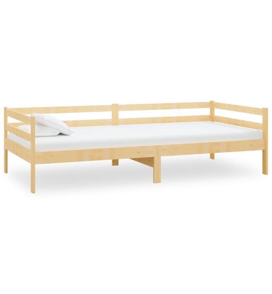 Lit de repos avec matelas 90x200 cm Bois de pin massif
