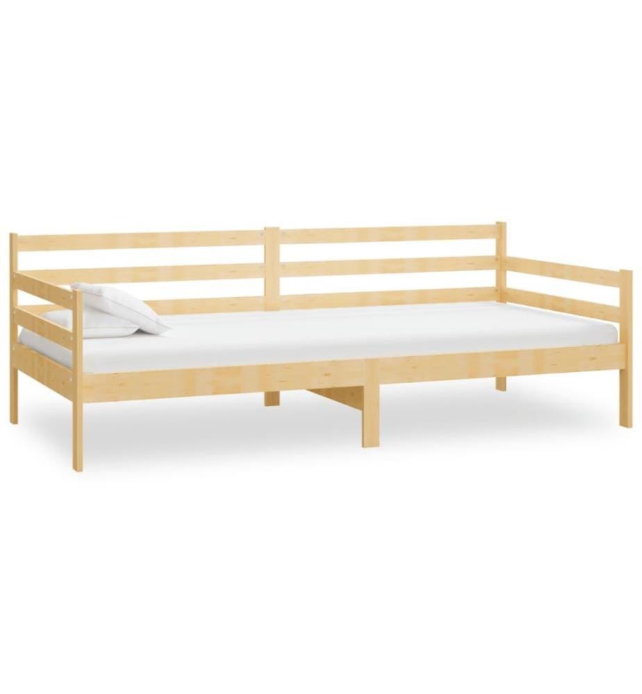 Lit de repos avec matelas 90x200 cm Bois de pin massif