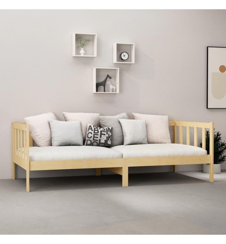 Lit de repos avec matelas 90x200 cm Bois de pin massif