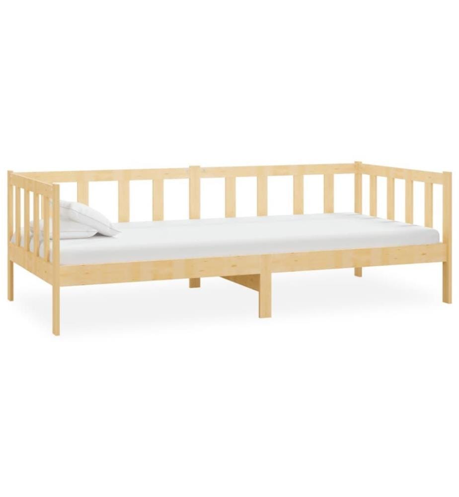 Lit de repos avec matelas 90x200 cm Bois de pin massif