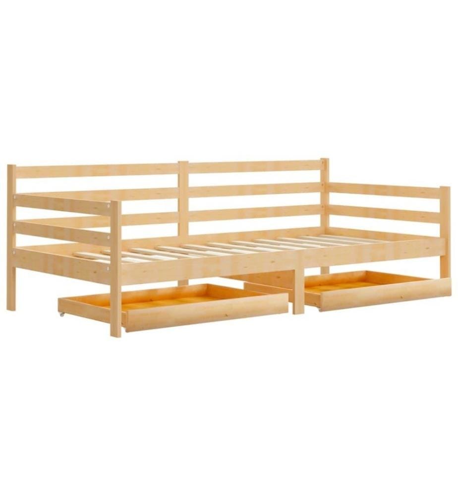Lit de repos avec tiroirs 90x200 cm Bois de pin massif