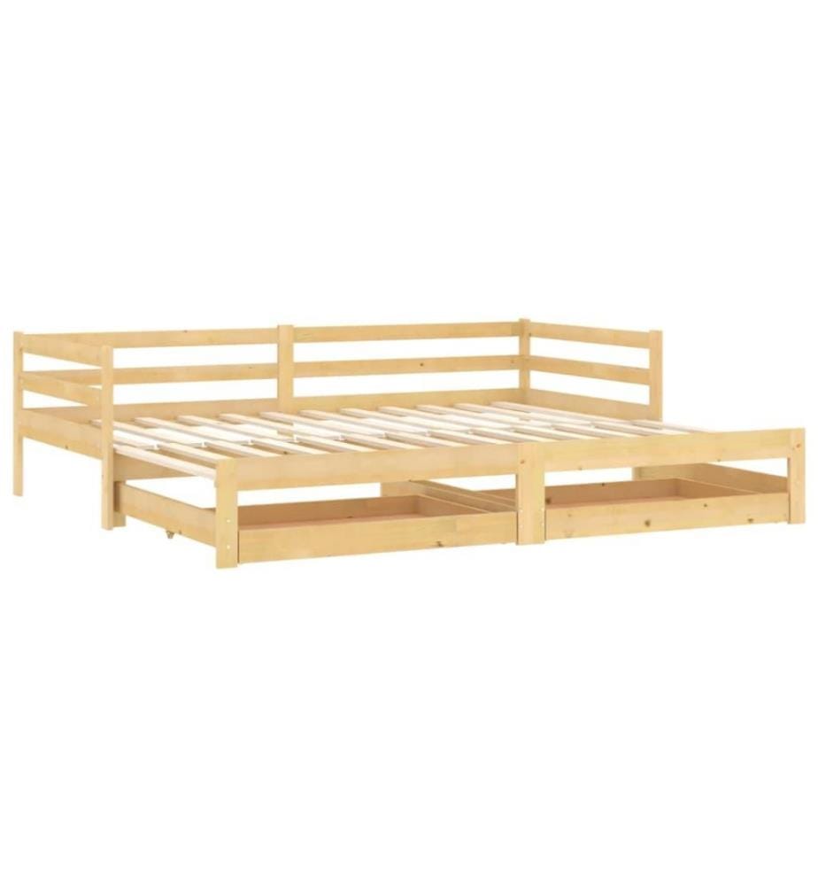 Lit coulissant 2x(90x200) cm Bois de pin massif