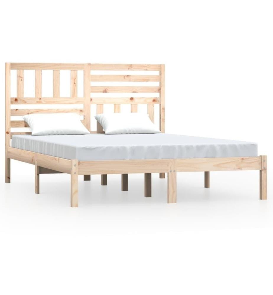 Cadre de lit Bois de pin massif 140x200 cm