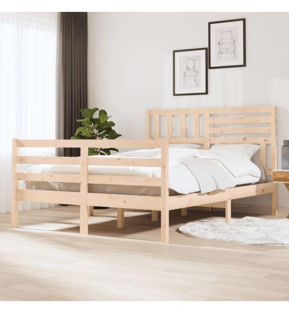 Cadre de lit Bois massif 120x200 cm