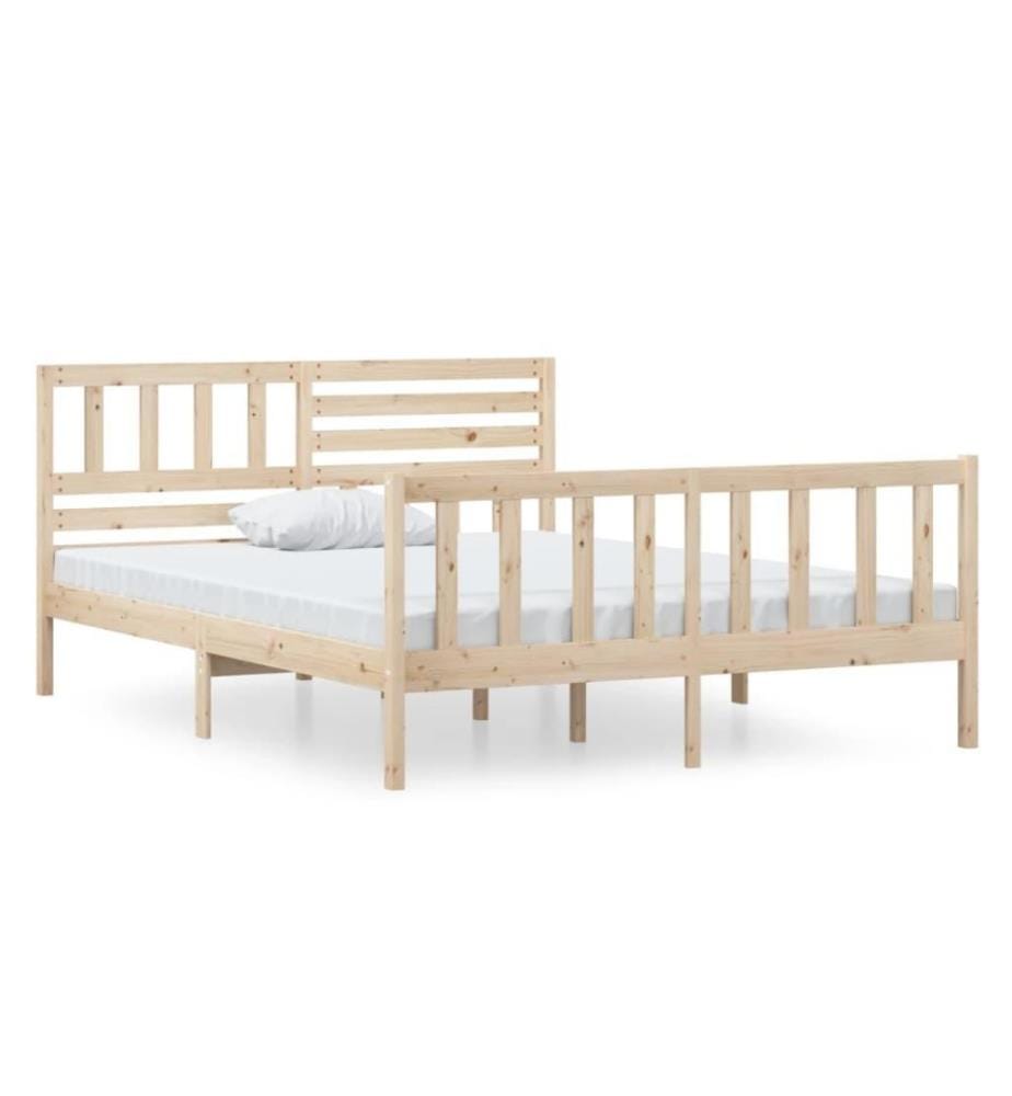 Cadre de lit Bois massif 120x190 cm Petit Double
